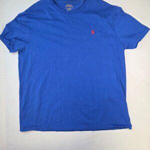 POLO Ralph Lauren Men’s Crewneck T-Shirt Large Royal Blue Pony Short Sleeve EUC